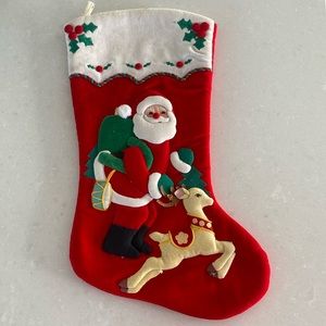Vintage red Christmas stocking